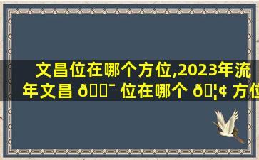 文昌位在哪个方位,2023年流年文昌 🐯 位在哪个 🦢 方位